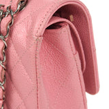 CHANEL * Classic Double Flap Medium Shoulder Bag Pink Caviar