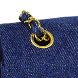 CHANEL * Full Flap Chain Shoulder Bag Indigo Denim