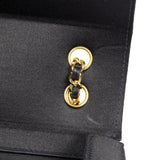 CHANEL * Double Chain Shoulder Bag Black Satin