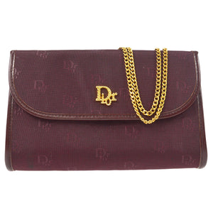 Christian Dior Double Chain Shoulder Bag Bordeaux 76300