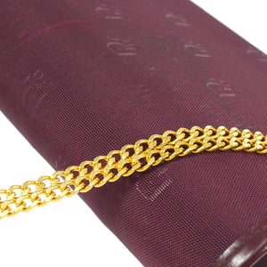 Christian Dior Double Chain Shoulder Bag Bordeaux 76300