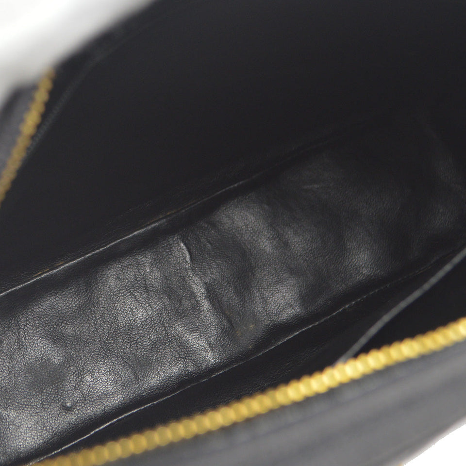 CHANEL 1991-1994 Pocket Camera Bag Large Black Caviar 87797
