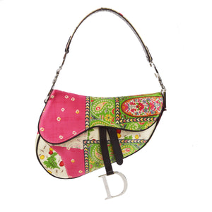 CHRISTIAN DIOR 2003 Patchwork Saddle Bag Medium 67190