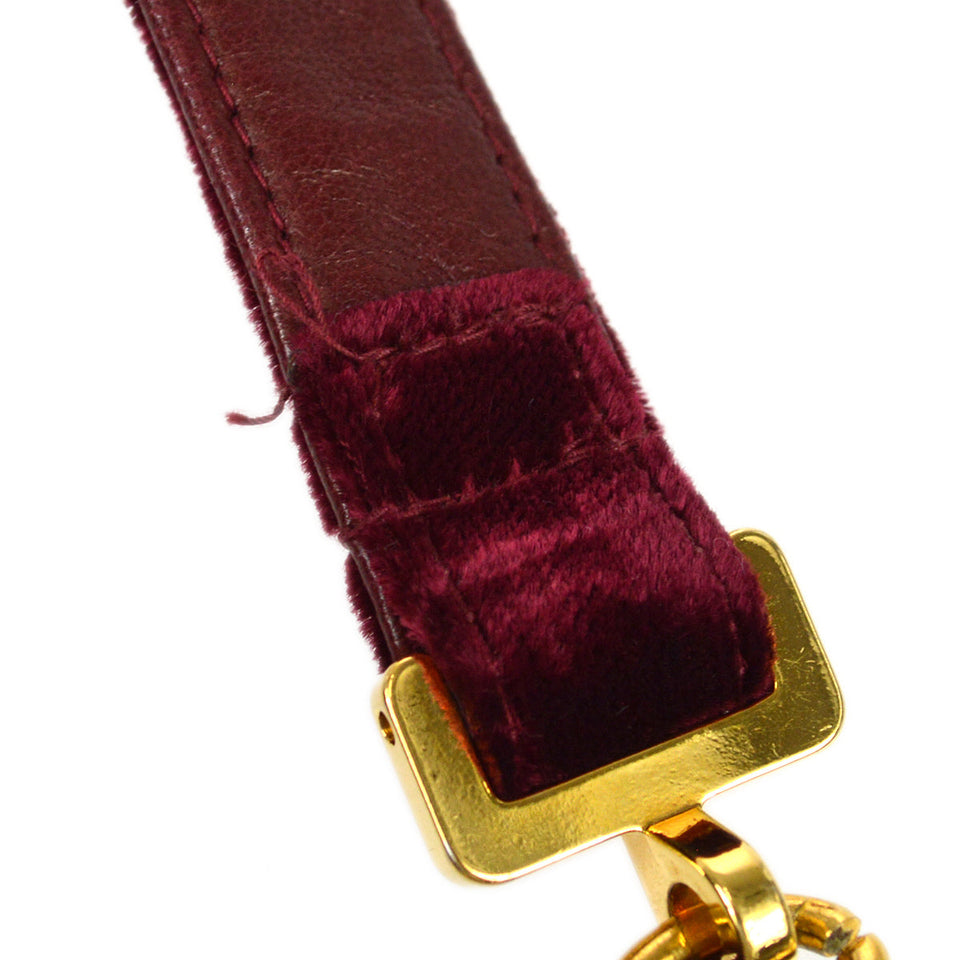 CHANEL Classic Flap Backpack Medium Velvet Bordeaux 88114