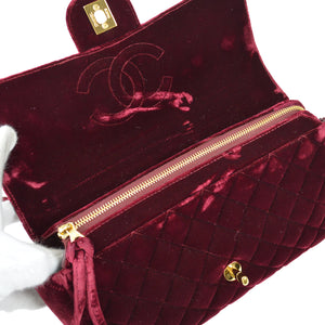 CHANEL Classic Flap Backpack Medium Velvet Bordeaux 88114