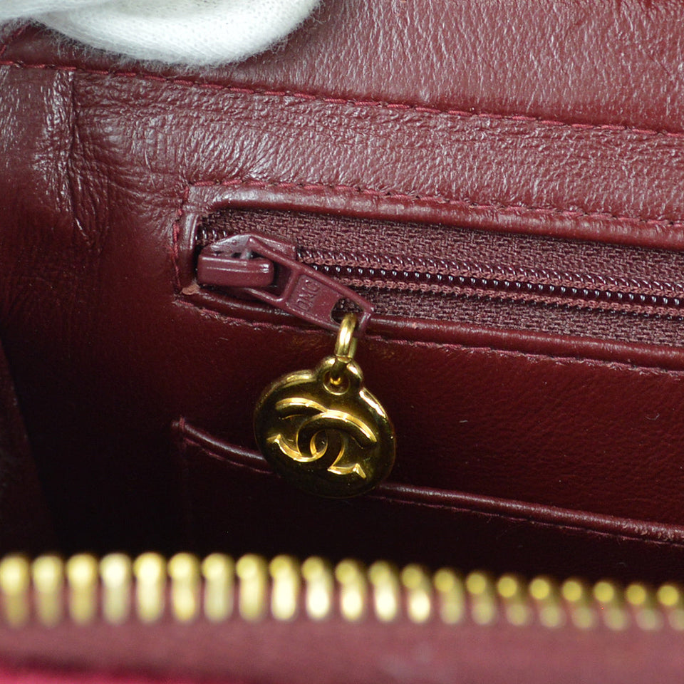 CHANEL Classic Flap Backpack Medium Velvet Bordeaux 88114