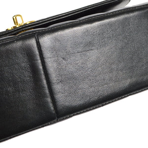 CHANEL 1991-1994 Border Flap Medium Black Lambskin 87935