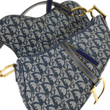 CHRISTIAN DIOR 2001 Trotter Saddle Bag Medium Navy 67967