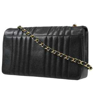 CHANEL Classic Flap Mademoiselle Chain Shoulder Bag Black Caviar 78719