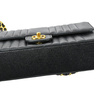 CHANEL Classic Flap Mademoiselle Chain Shoulder Bag Black Caviar 78719