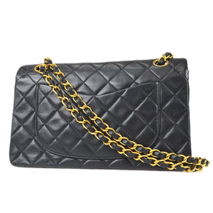 CHANEL Classic Double Flap Small Shoulder Bag Black Lambskin 88133