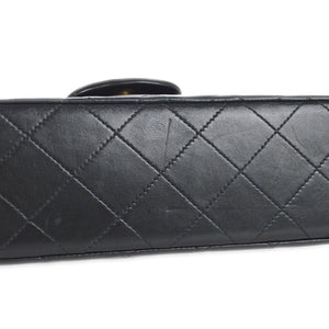 CHANEL Classic Double Flap Small Shoulder Bag Black Lambskin 88133