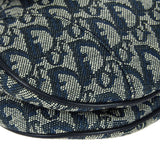 CHRISTIAN DIOR Trotter Saddle Handbag Navy 97774