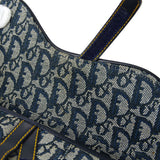 CHRISTIAN DIOR Trotter Saddle Handbag Navy 97774