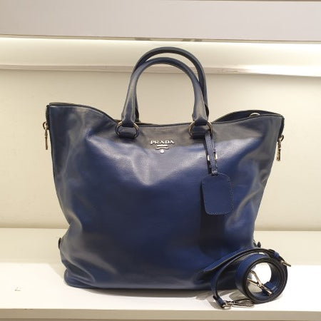 Prada Dark Blue Tote Bag