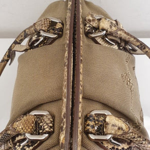 Prada Beige Jacquard Python Handbag