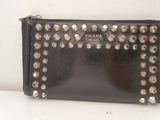Prada Black Studded Clutch