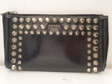 Prada Black Studded Clutch