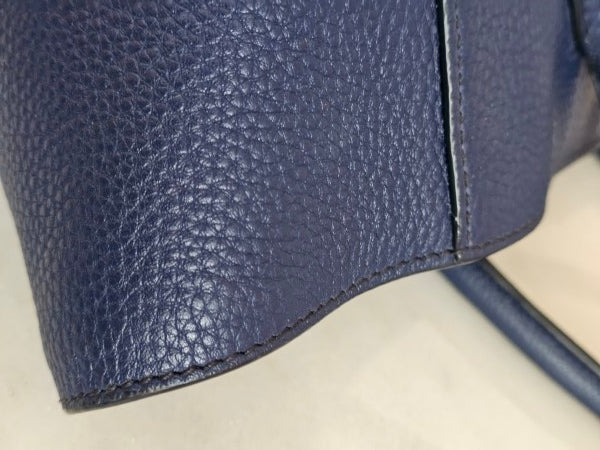 Prada Blue Vitello Daino Tote Bag