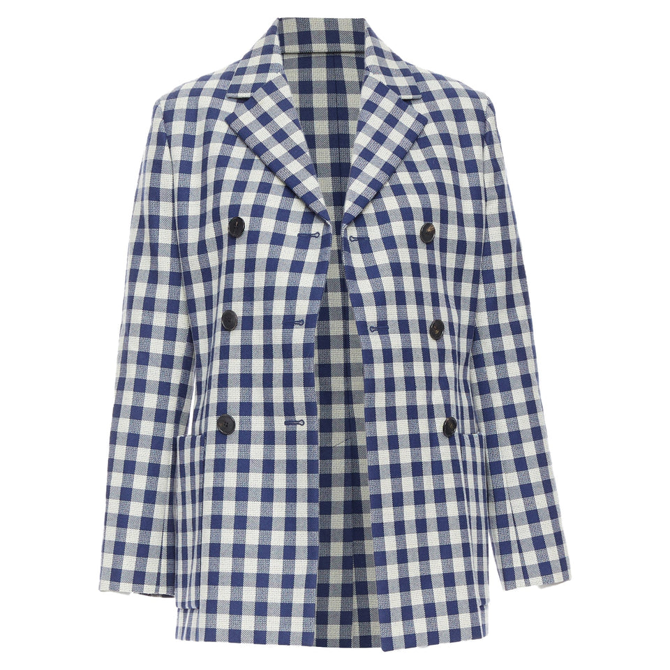 Christian Dior virgin wool checkered bar jacket