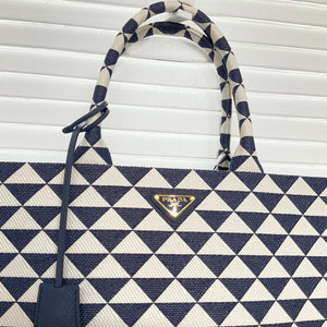 Prada Symbole Embroidered Fabric Tote