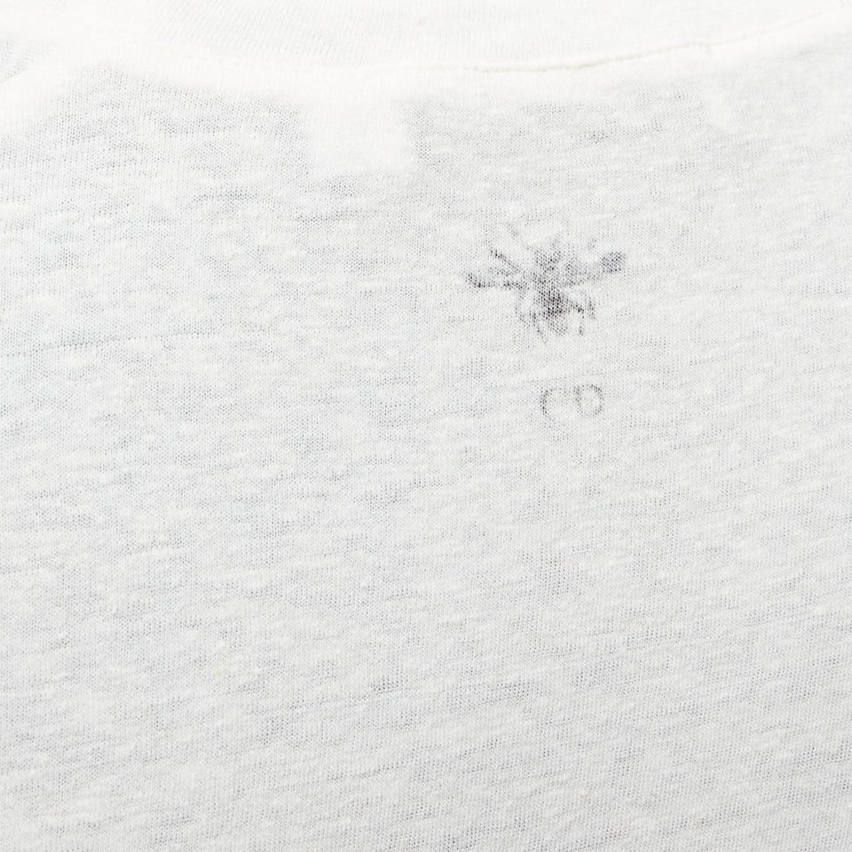 Dior We Rise By Lifting Others Reversed Print Cotton Linen Tshirt