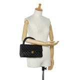 Chanel Kelly Parent Top Handle Medium Black Lambskin Gold