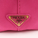Prada Logo Canapa Mini Canvas 2Way Tote Bag Pink 1BG439