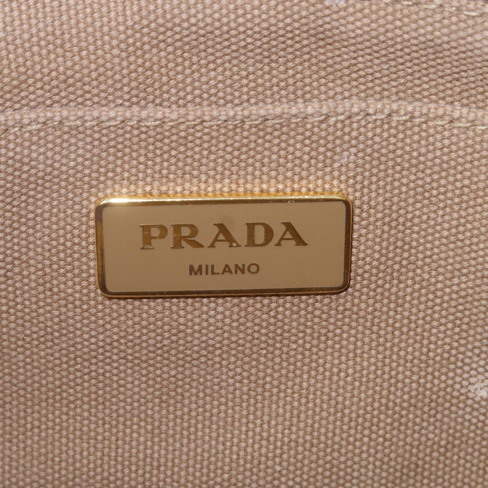 Prada Canapa Mini Canvas 2Way Bag Shoulder Bag Brown B2439G