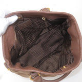 Prada Logo Nylon Leather 2Way Bag Hand Bag Brown BR4993