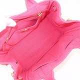 Prada Logo Canapa Mini Canvas 2Way Tote Bag Pink 1BG439
