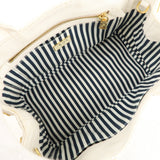 Prada Canapa Mini Canvas 2Way Tote Bag Hand Bag White 1BG439