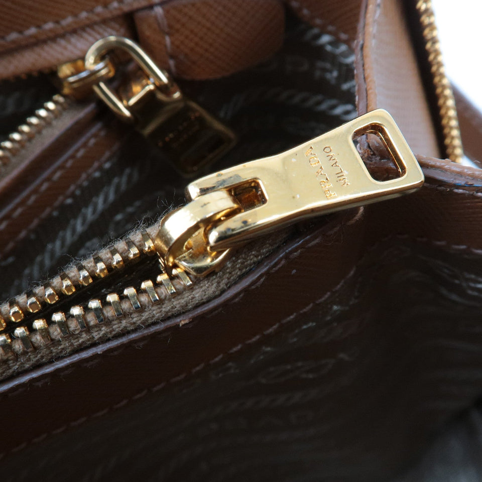 Prada Logo Leather 2Way Bag Hand Bag Shoulder Bag Brown