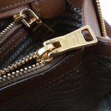 Prada Logo Leather 2Way Bag Hand Bag Shoulder Bag Brown