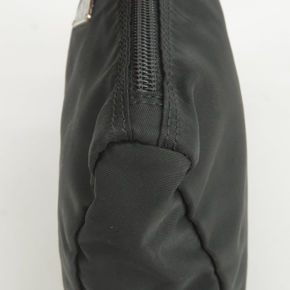 Prada Set of 3 Logo Nylon Cosmetic Pouch Clutch Bag NERO Black