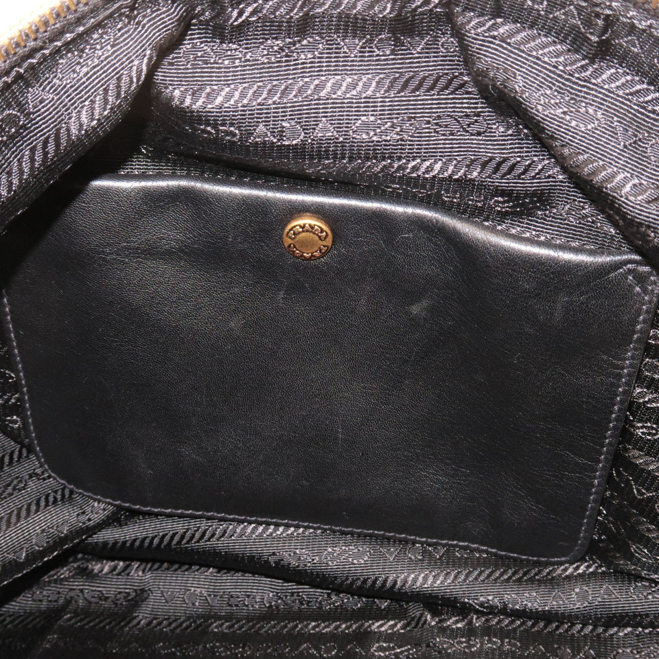 Prada Logo Leather One Shoulder Bag NERO Black