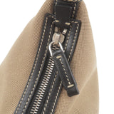 Prada Logo Jacquard Leather Shoulder Bag Beige Black BR3430