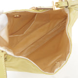 Prada Logo Nylon Leather Chain Shoulder Bag Yellow BR0104