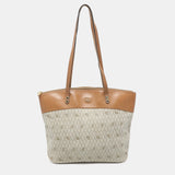 Dior Beige/brown Honeycomb Coated Canvas And Leather Vintage Tote