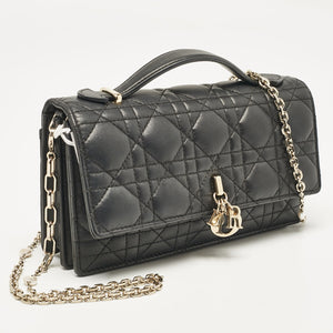 Dior Black Cannage Leather Mini My Dior Top Handle Bag