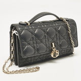 Dior Black Cannage Leather Mini My Dior Top Handle Bag