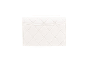 Chanel White Quilted Card Holder NWT