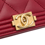 Chanel Boy Wallet on Chain Red Lambskin Gold