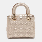 Dior Rose Gold Cannage Leather Small Soft Lady Dior Tote