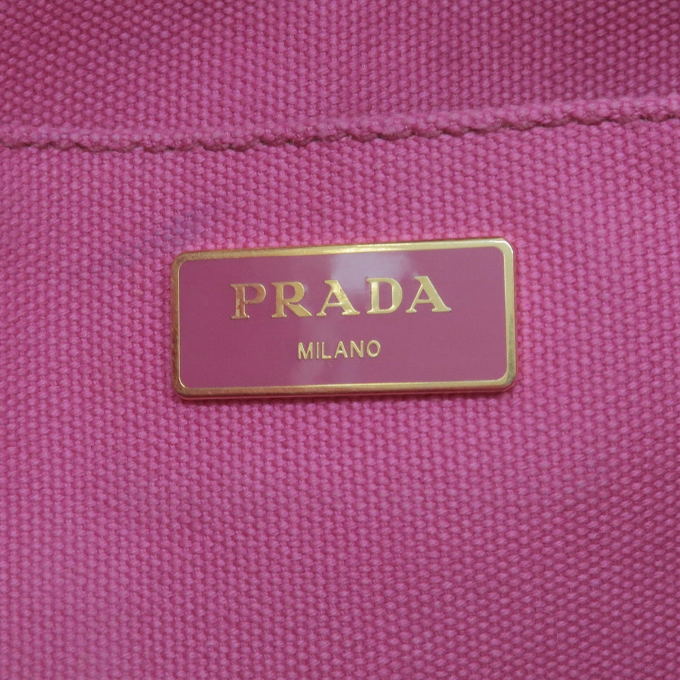 Prada Canapa Mini Canvas 2Way Bag Shoulder Bag Pink 1GB439