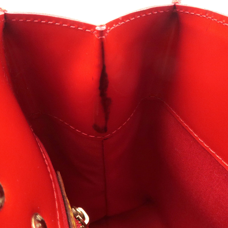 Louis Vuitton Monogram Vernis Lead PM Hand Bag Rouge M91088