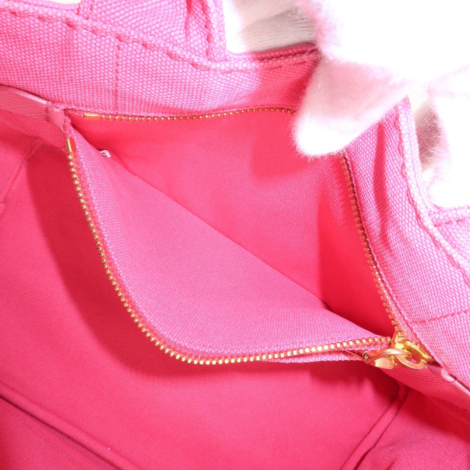 Prada Logo Canapa Mini Canvas 2Way Tote Bag Pink 1BG439