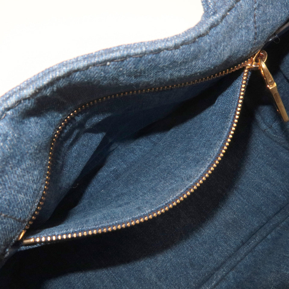 Prada Denim Canapa Mini Canvas 2Way Tote Bag Hand Bag Navy 1BG439