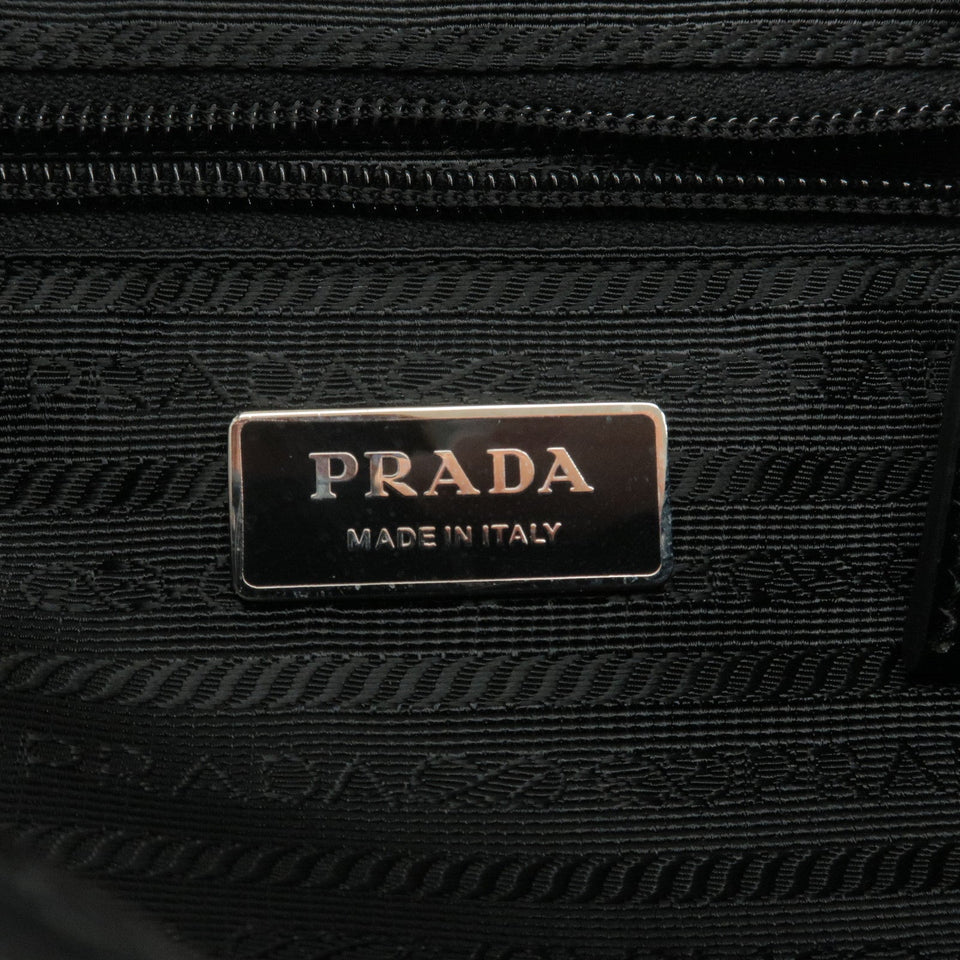 Prada Logo Nylon Leather Shoulder Bag NERO Black BT1067