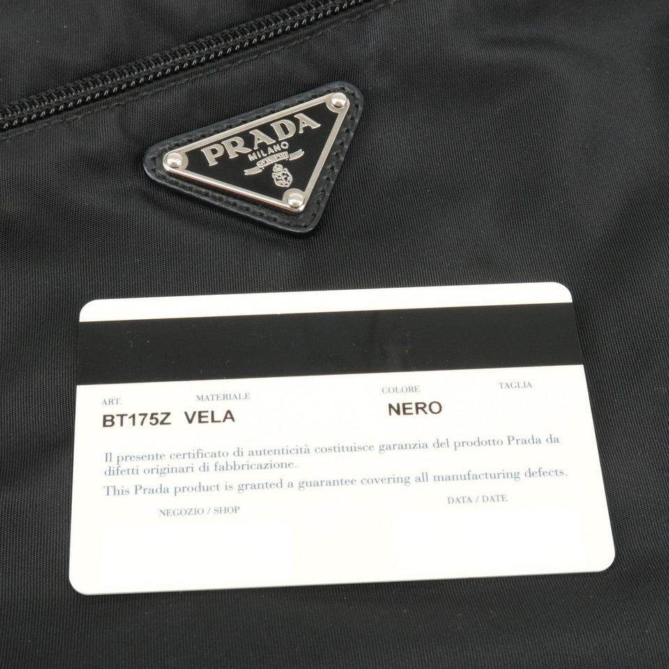 Prada Logo Nylon Leather Shoulder Bag Crossbody Bag Black BT175Z